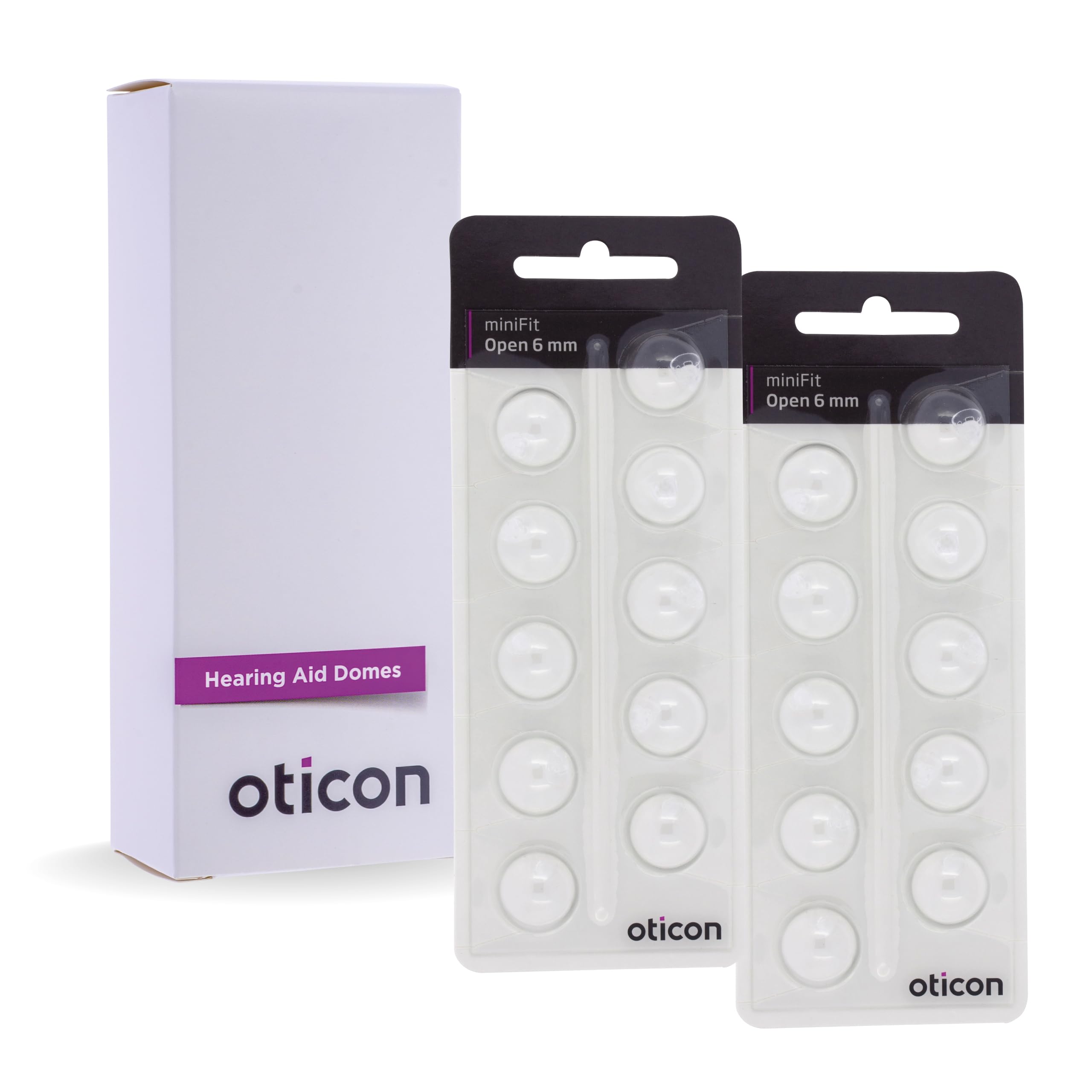 Otto TechGenuine Denmark Oticon Branded, Hearing Aid Domes for Oticon MiniFit Open 6mm /Size: Small, Genuine OEM Replacements Domes for RITE&MiniRITE Hearing Aid Supplies -2 Packs /20 Domes Total