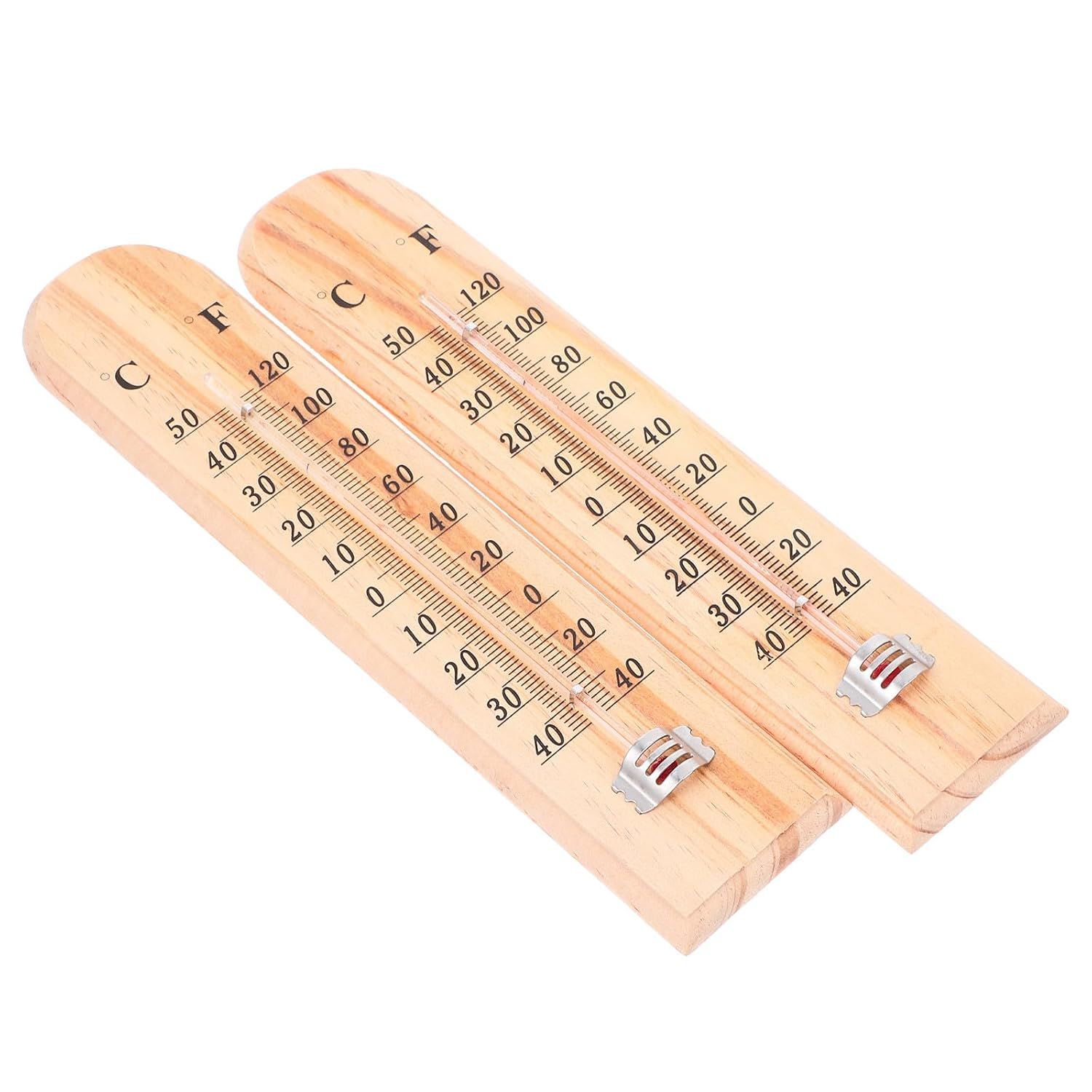 2pcs Wooden Wall Thermometer for Animal Farming, Warehouse Use
