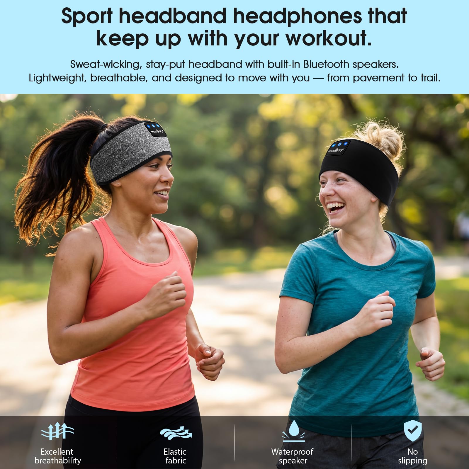 Confezione da 2 cuffie per dormire sul fianco, comode cuffie Bluetooth v5.4 con altoparlanti ultra sottili, cuffie per dormire ultra morbide per bloccare il russare, rimanere in posizione, 16 ore di