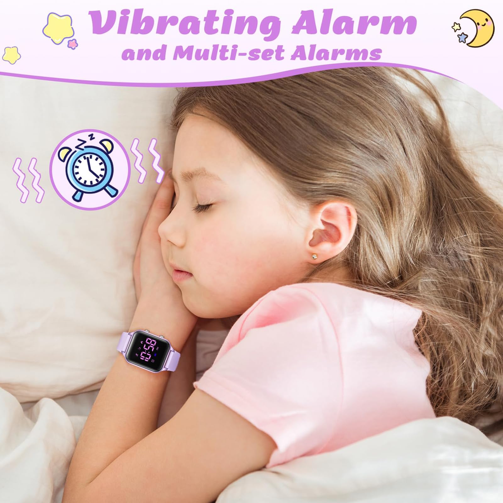Timever Montre numérique pour Enfant Fille garçon avec podomètre, réveil, chronomètre, lumière, Date, sans Application et téléphone Portable avec Bracelet en Silicone