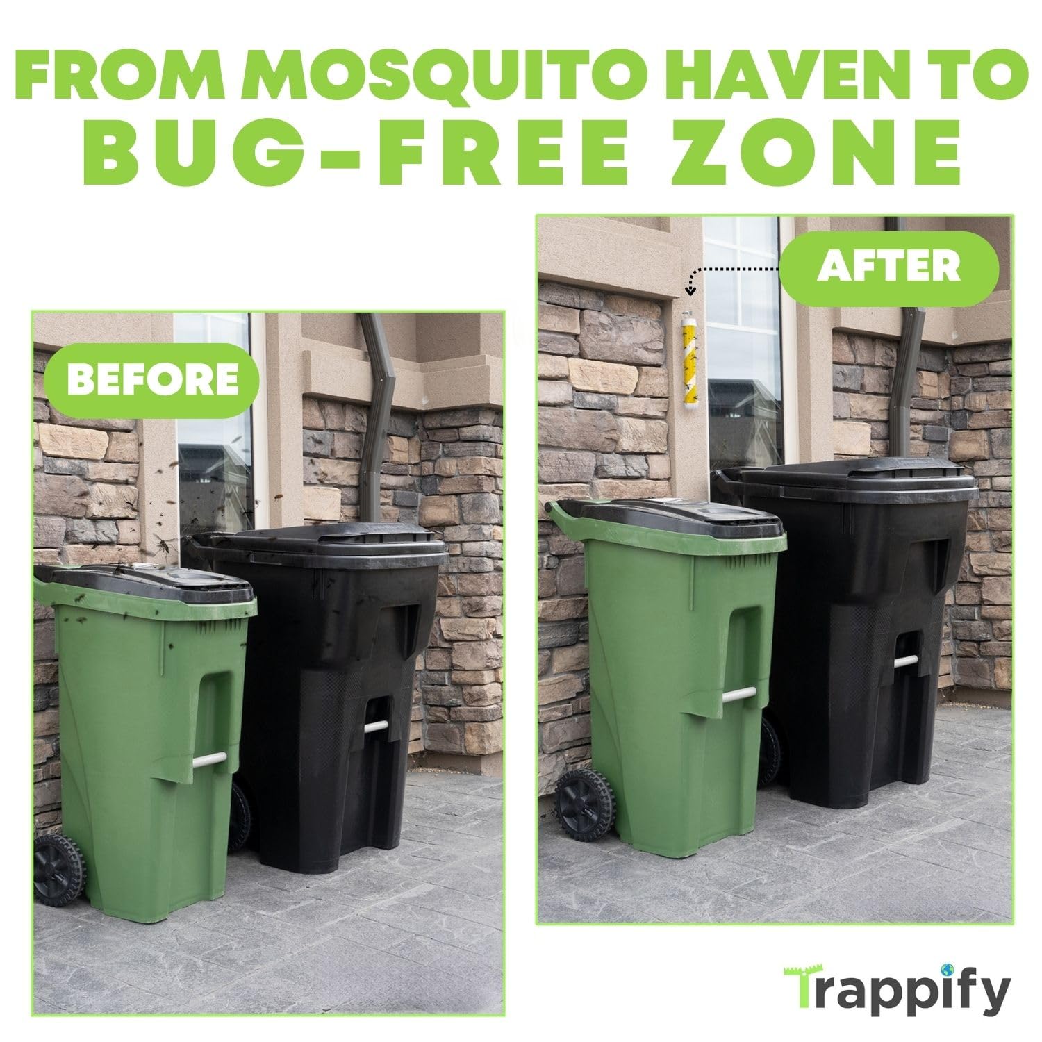 Trappify GloTrap - Trampas adhesivas para moscas que brillan en la oscuridad para interiores y exteriores - Trampa para moscas resistente al agua y a la intemperie para interiores - Trampas versátiles