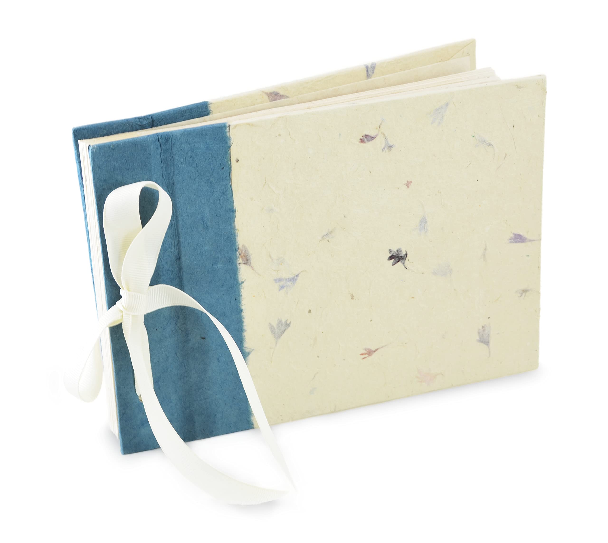 Nepali Cherish Scrapbook Album Handmade with Lokta Paper for Art Projects, Weddings, and Photos (Cornflower, Small)
