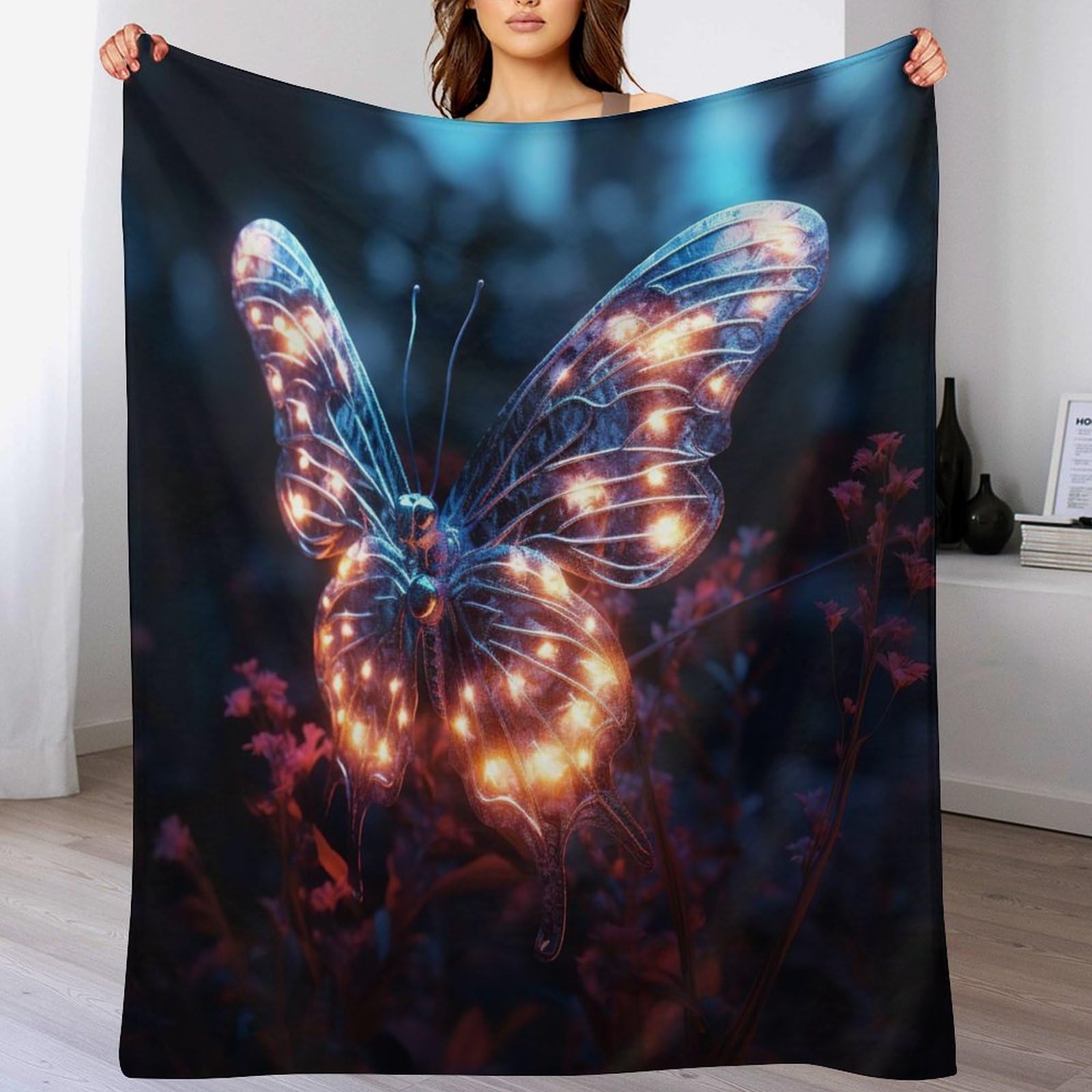 Couverture papillon imprimée couverture pour enfants adulte couverture en flanelle douce
