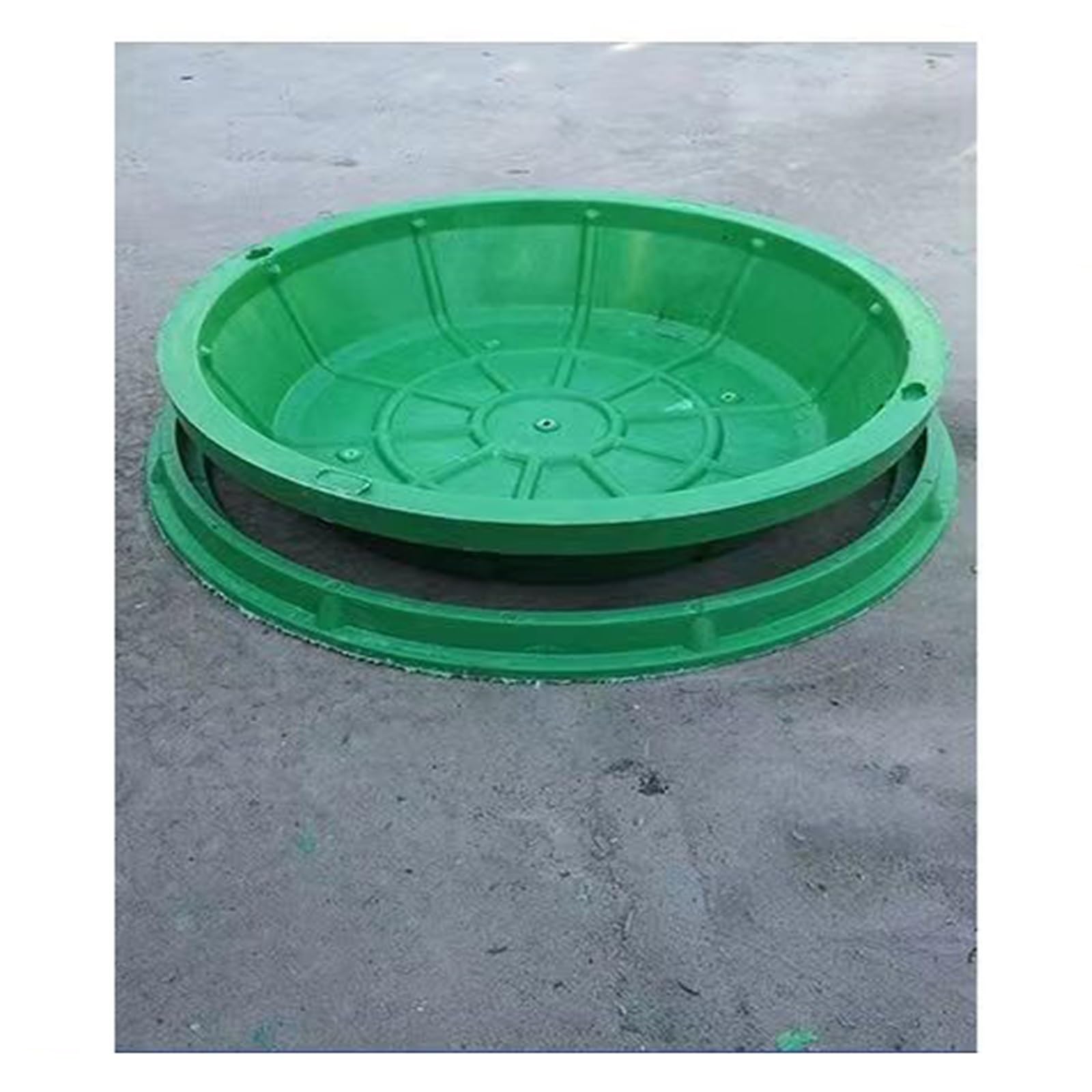 GJMSSMY Portable Embedded Manhole Cover and Frame, Recessed Manhole Cover Circular Resin, Invisible Drain, Outdoor Garden Septic Tank