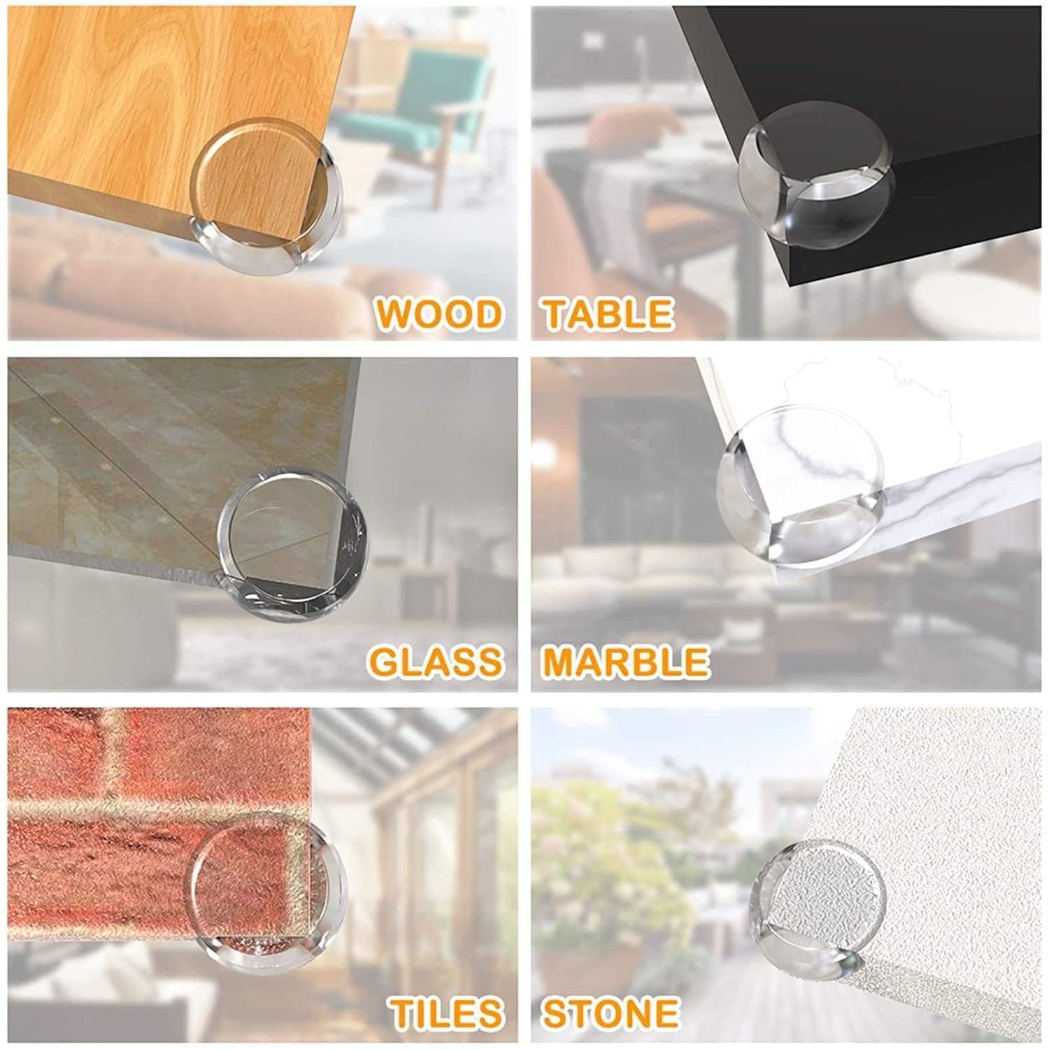 TARTAMYA Baby Proofing Corner Guards, Multi-Shape Transparent Furniture Protectors, Self-Adhesive Child Safety Edge Protectors (Round Shape, Transparent (Pack of 8 Pieces)) 3