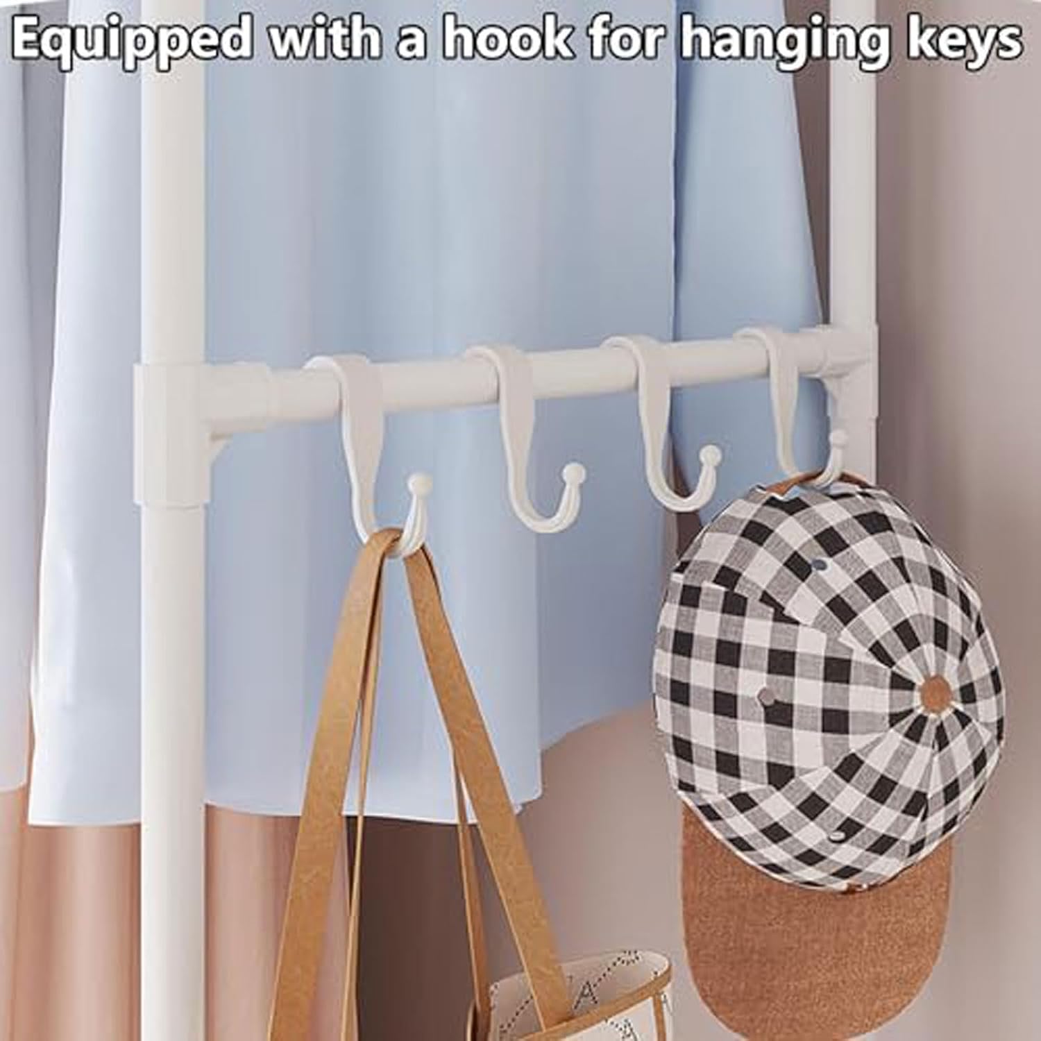 Portable Wardrobe Folding Wardrobe with Hanging Rod Small Apartment Storage Cabinet Easy to Install Suitable for Bedroom