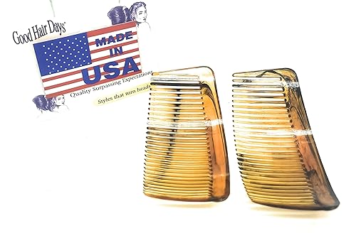 Miniatura 6 de Good Hair Days Peines laterales de Estados Unidos, 2 peines curvados grandes para el pelo de concha de tortuga para mujeres, giro francés, peinado