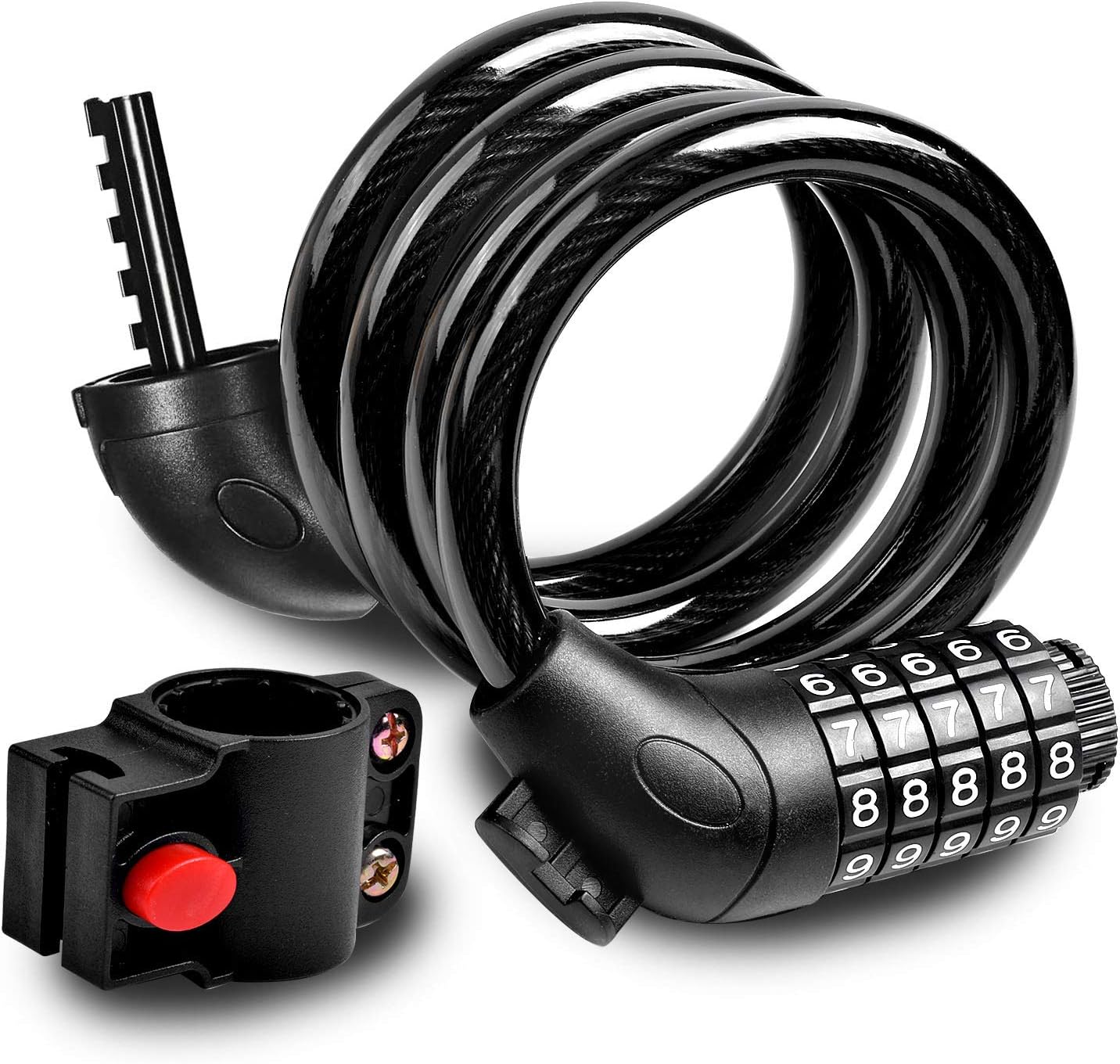 Antivol Vélo Lock Câble, Cadenas De Vélo à Code Avec 5 Chiffres,180cm