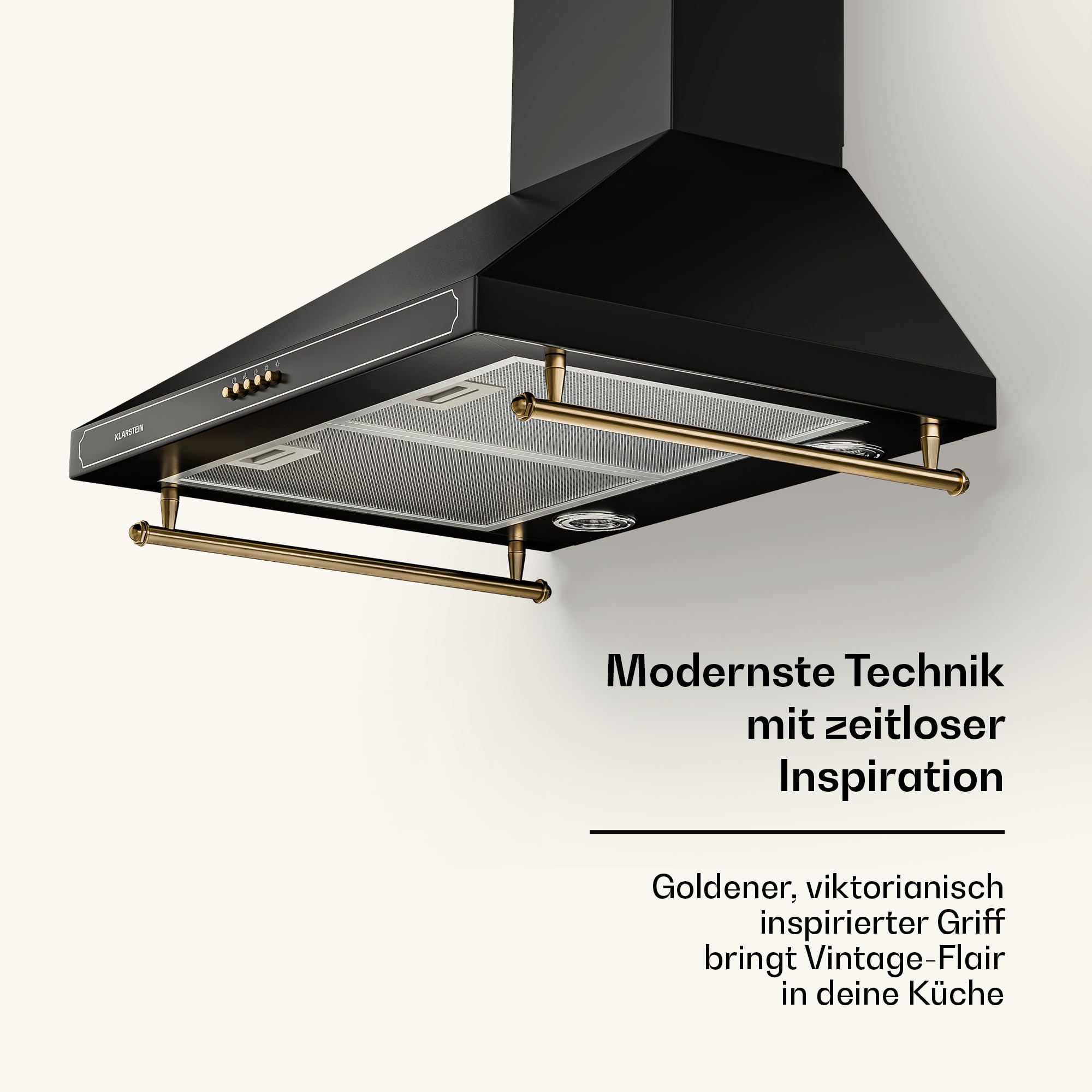 Klarstein Dunstabzugshaube 60cm, Abluft-Dunstabzugshaube mit Spülmaschinenfestem Filter aus Aluminium, Leise Abzugshaube Abluft, 200m³/h Luftstrom, Effiziente Wandhauben mit LEDs & Touch Controls