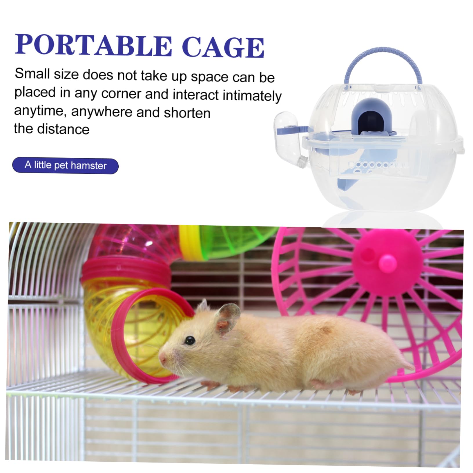 Tragbarer Hamster Reisekäfig für Draußen, Blau aus Kunststoff