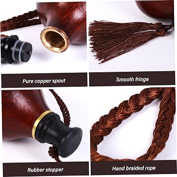 Drinking Gourd, Gourd Bottle Traditional Beverage Container Water Bottle Drinking Handcrafted Role-Playing Prop for Daily, Outdoor Activities, and Home Decor