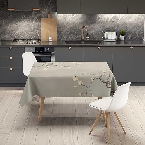 Miniatura 2 de Mantel de estilo chino Redondo para Mesa De 4 Sillas Flores de Cerezo Flor de Ciruelo ArtPicnic Mantel Decoración de Mesa 52 X 70 Pulgadas