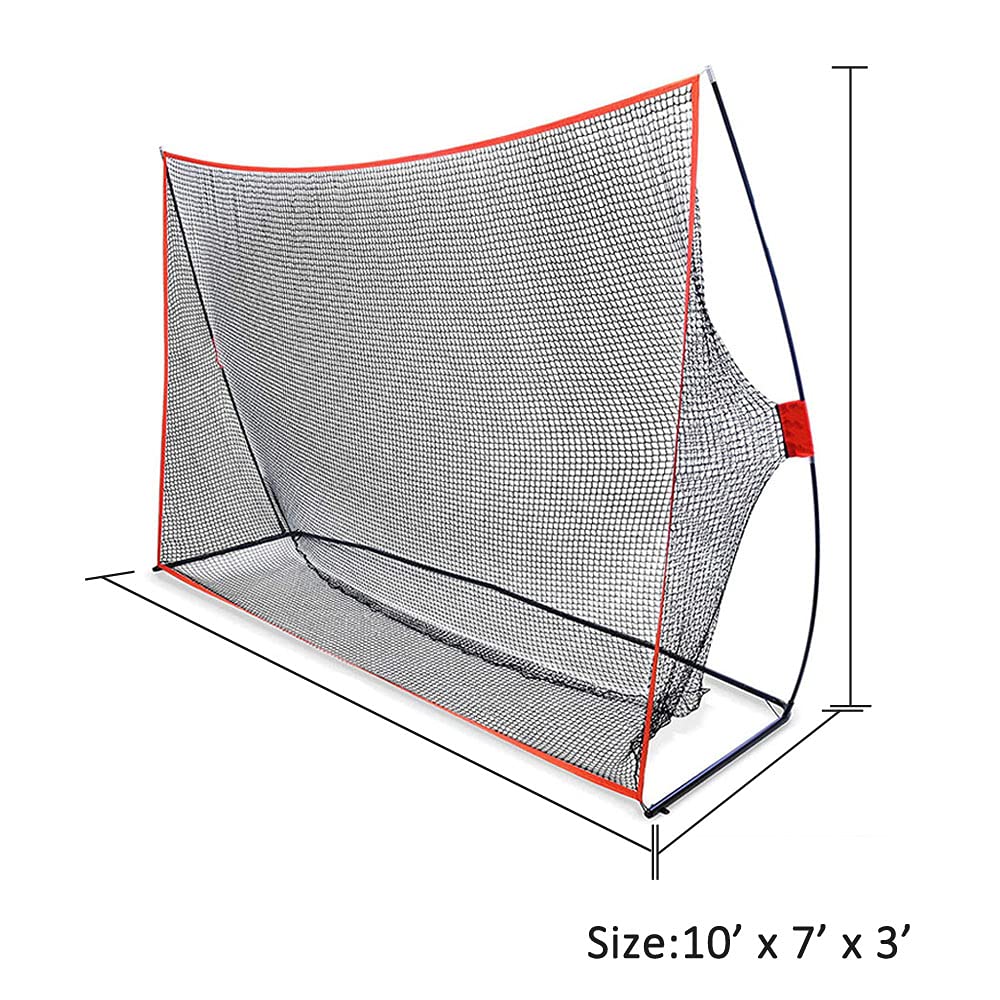 JARAGAR Red de golf grande, 10 pies x 7 pies, red de práctica de golf, accesorios de golf profesionales con bolsa de transporte para entrenamiento de golpeo de golf en interiores y exteriores