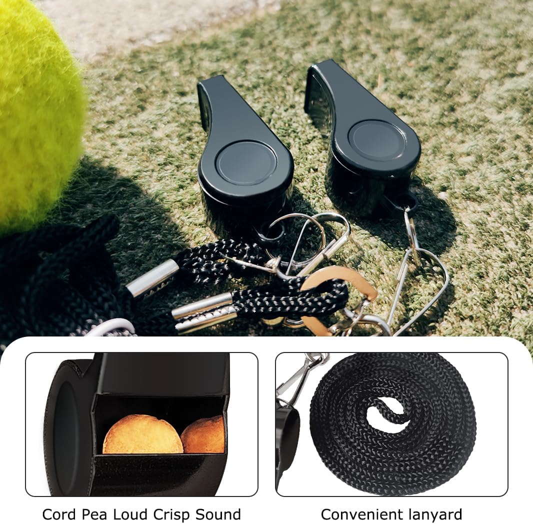 Outdoors Plastic Black Whistles Loud Sound Coach Referee Whistles