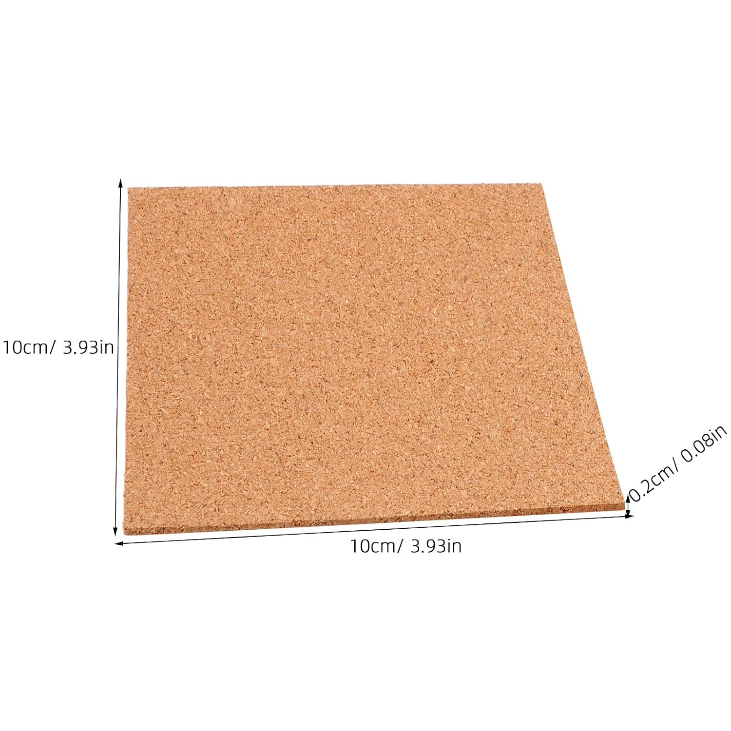 Generic 20pcs Glass Tabletop Bumpers - Self Adhesive Cork Squares - Anti Slip Pads Shock Absorber - for Desk Photo Frame Furniture Backing Drawer Cabinet Mini Wall Tiles