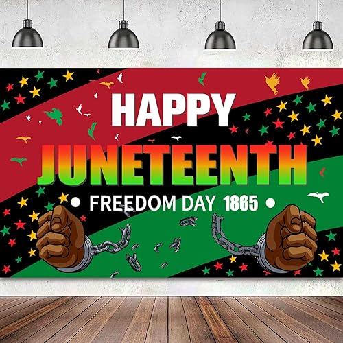 Cartel de Feliz Juneteenth, telón de fondo de juneteenth, decoraciones de juneteenth, Día de la Independencia afroamericana, decoración del Día de
