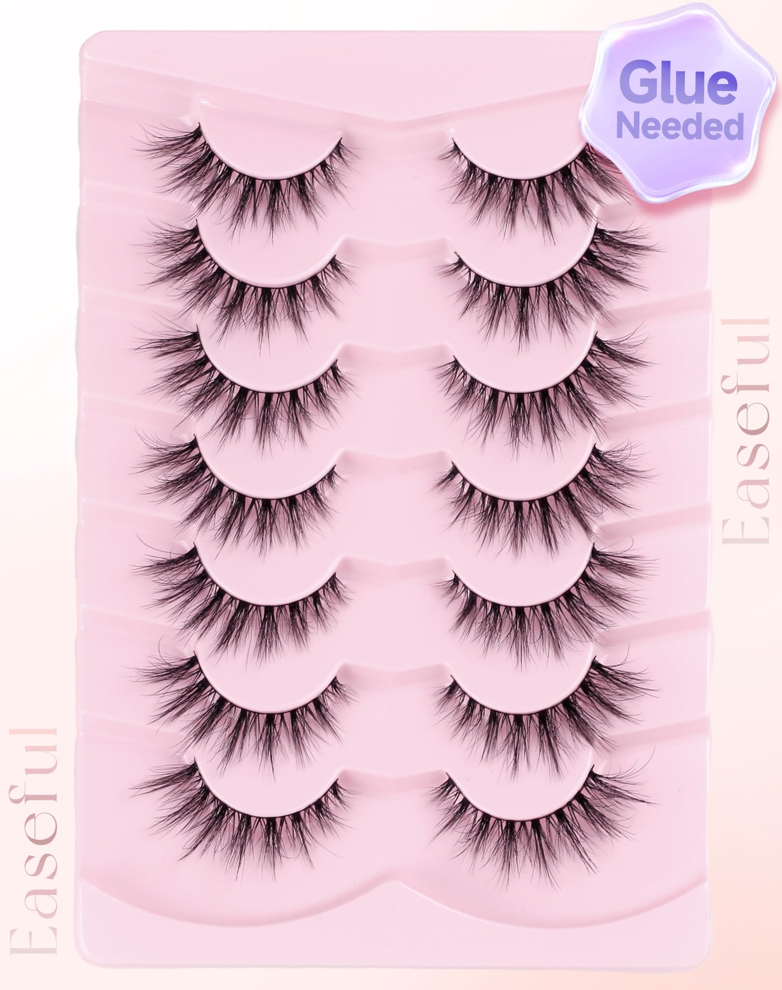 Easeful Cat Eye Lashes Falsche Wimpern, Wispy Natural Lashes Nerzwimpern, flauschige falsche Wimpern, Volumen, natürliche Wimpern, ausgestellt-05