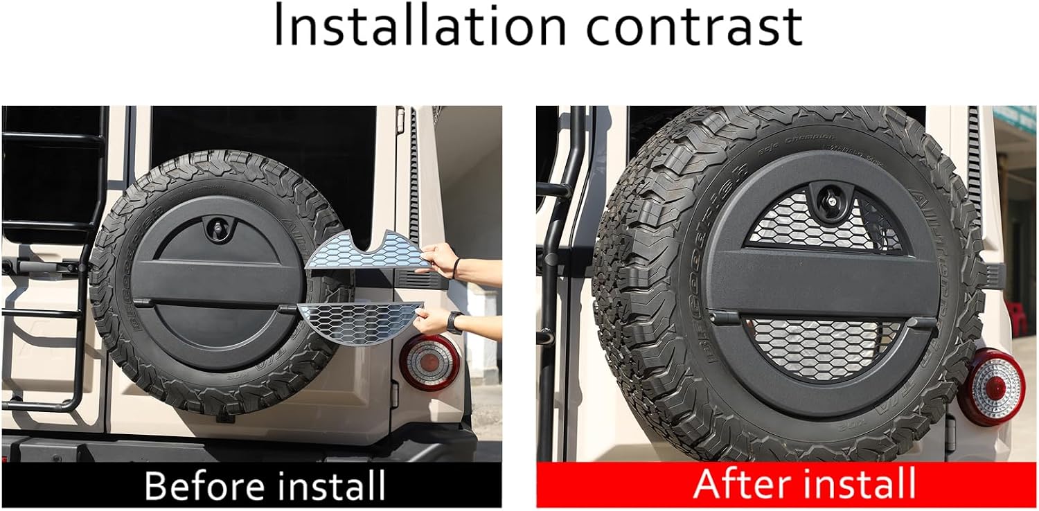 Tailgate Trim Spare Tire Storage Box Trim Cover Patch Compatible with INEOS Grenadier 2020-2024 Aluminum Alloy Decorative Exterior Accessories (Aluminum Alloy)