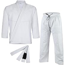 Knockout Fight Gear Kids BJJ Gi Jiu Jitsu Kimono Lightweight Youth Brazilian Jiu Jitsu Gi with Preshrunk Fabric and Free Belt
