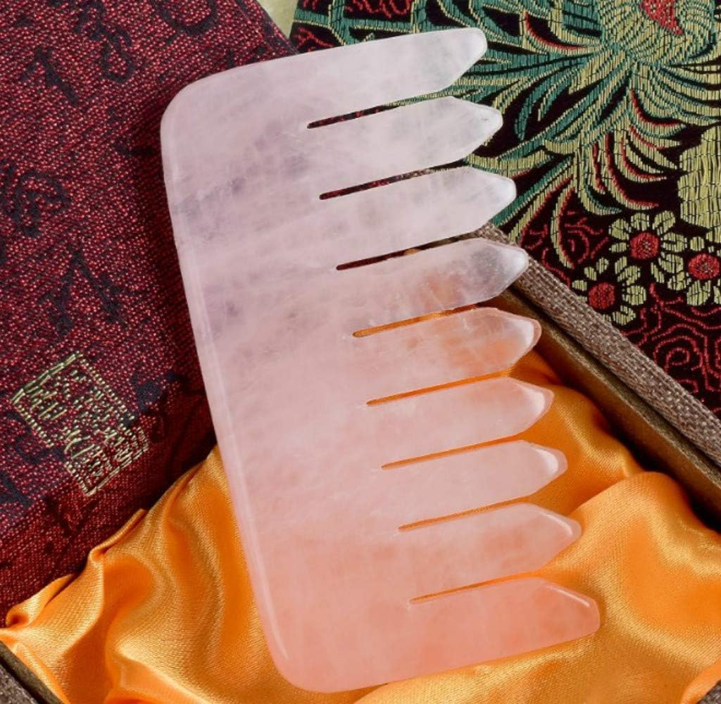 Hztyyier Gua Sha Scraping Tool, Rose Quartz Guasha Comb for Head Massage and Relaxing Care for Health Beauty