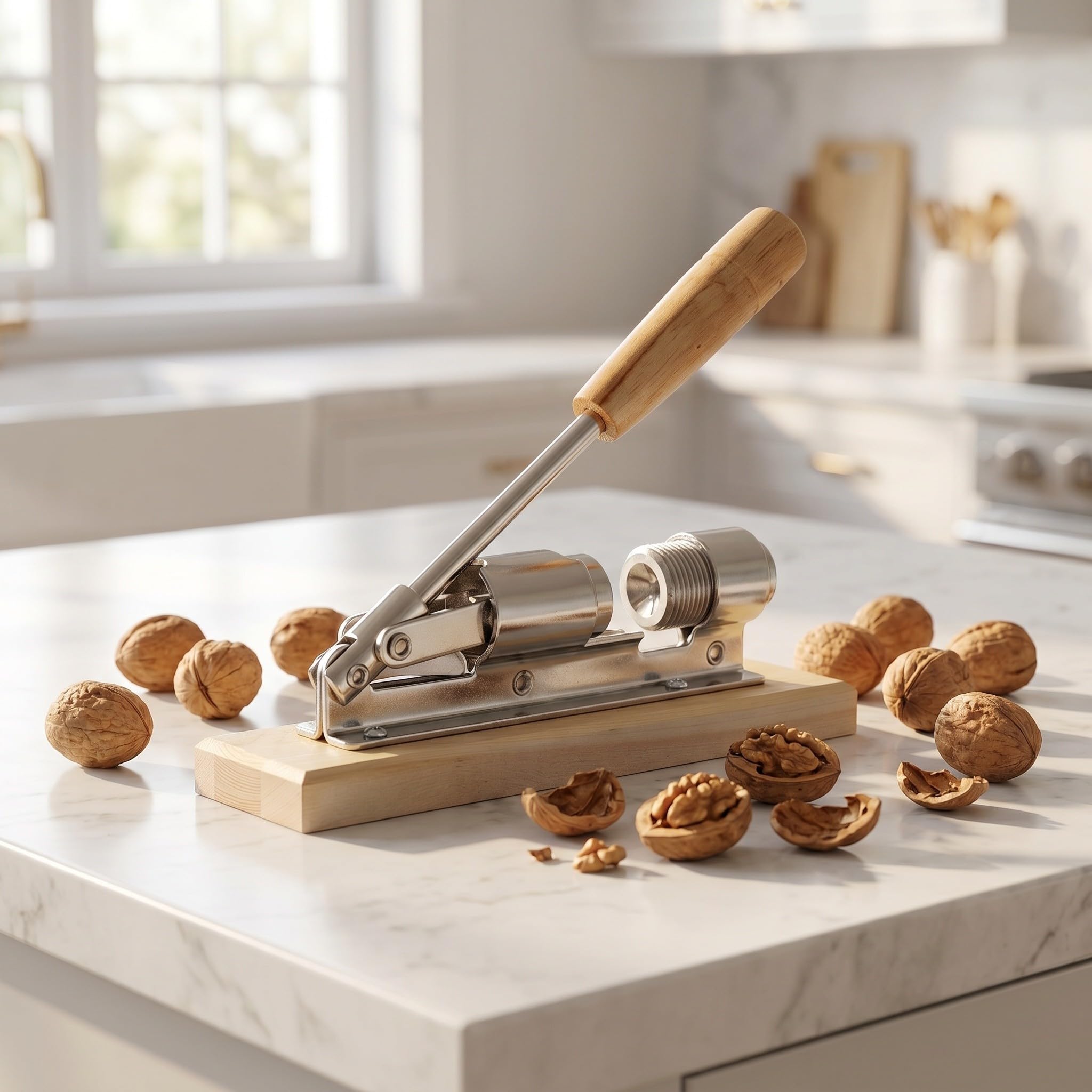 minkissy 2 Pièces Casse-Noix avec Poignée Ergonomique Acier Inoxydable Mécanique Robuste pour Casser Noix Amandes et Noisettes Cuisine Facilement