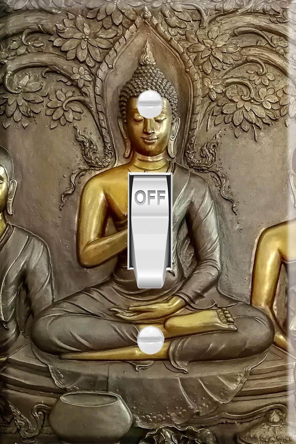 MINGDAO Single Toggle Wall Plate Cover - Zen Buddha-2