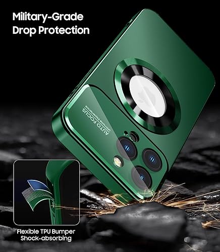 Miniatura 6 de Funda magnética para iPhone 13 Pro Max, compatible con MagSafe, protector de lente de cámara integrado, vista de logotipo, funda de teléfono a