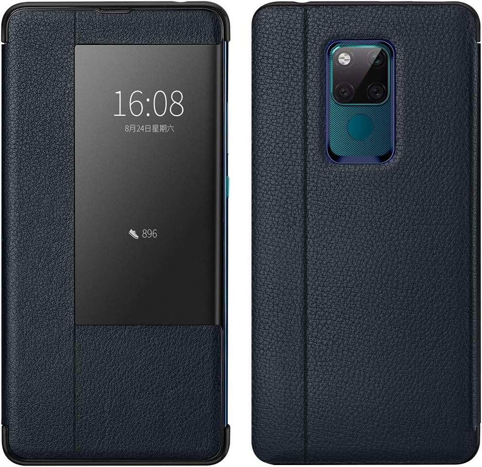 Botongda Huawei Mate 20 X 5G Leather case,Leather smart flip cover,No needflip the cover and answeer the phone With sleep/wake function leather Case for Huawei Mate 20 X 5G (Blue)