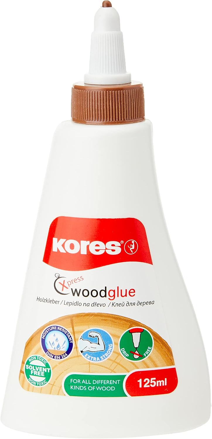 Kores White Liquid Wood Glue, StrongHold Adhesive Craft Glue, Safe