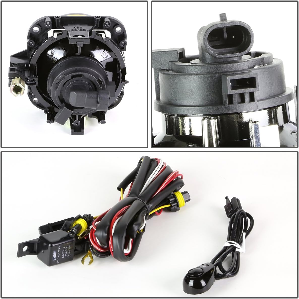 DNA MOTORING FL-ZTL-219-SM Assembly Fog Light Driver & Passenger Side Enhance visibility [Compatible with 02-05 Mitsubishi Eclipse / 04-08 Galant]