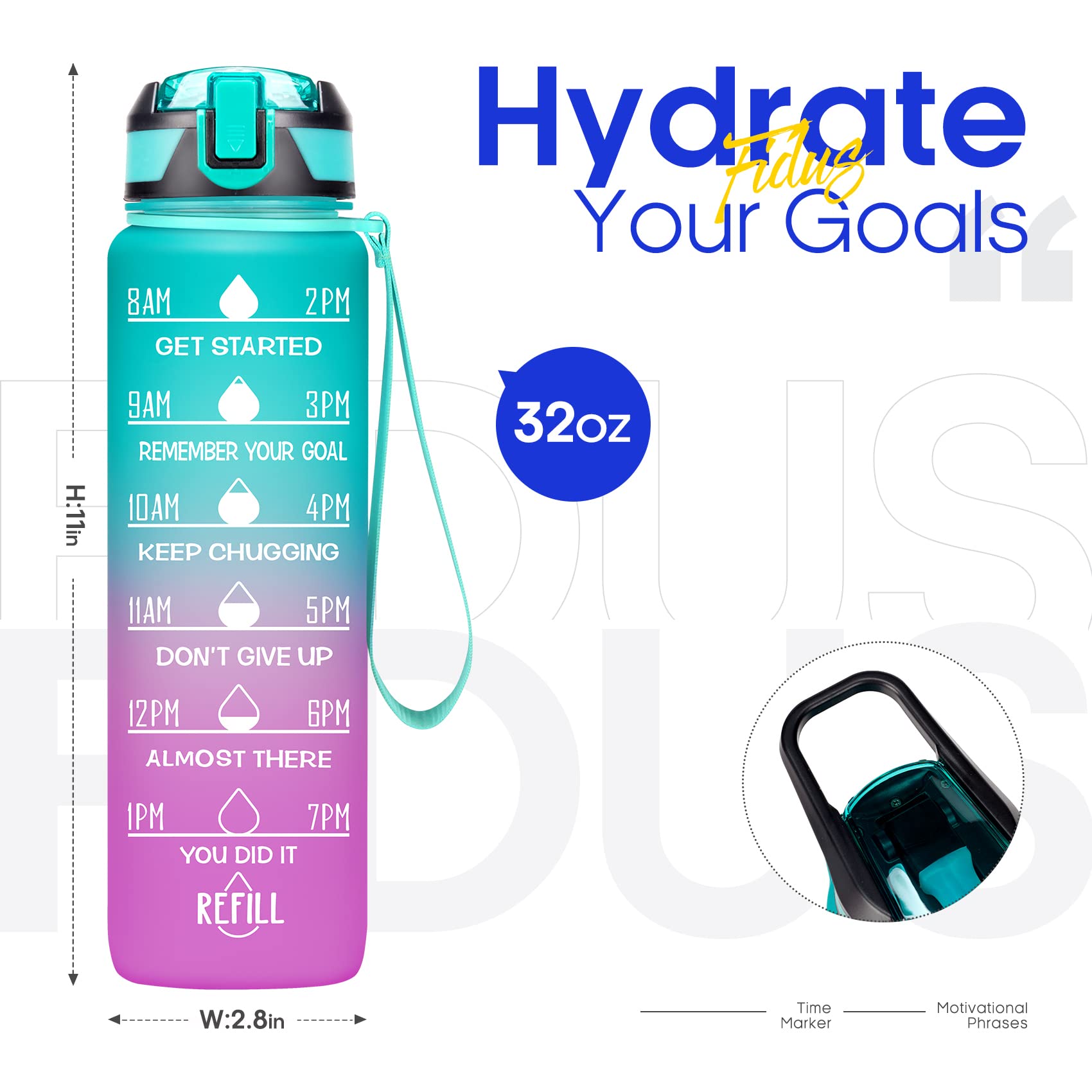 Botella De Cristal Con Filtro - 680ml, Filtro De Carbón Activo, Sin BPA, Ideal Para Gym Y Día A Día