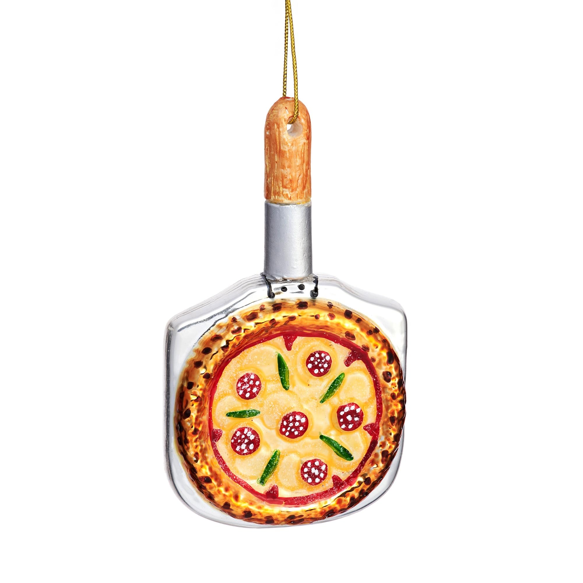 Sass & Belle Brown, Glitter, Transparent/Translucent Pizza On Board Shaped Bauble