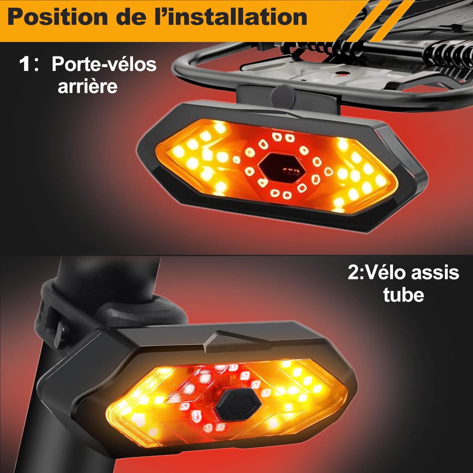 LED009 Tail light -feu arrière de vélo intelligent X5, clignotants, feu