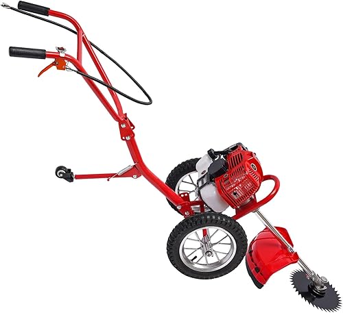 TFCFL Cortacésped de gasolina de 49 cc de 2 tiempos, cortador de césped, herramienta de jardín multifunción para empujar a mano (49CC 2 tiempos)