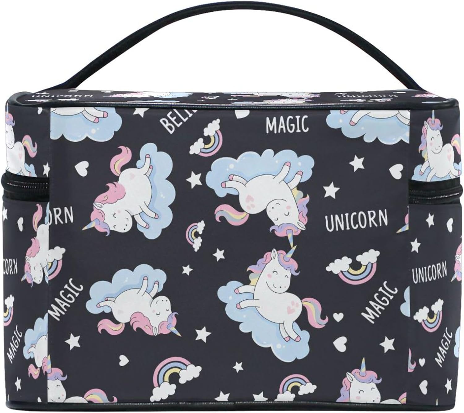 MNSRUU Makeup Bag, Cute Unicorn Rainbow Travel Makeup Organizer Bag Cosmetic Cases Toiletry Bags for Girl Women Ladies