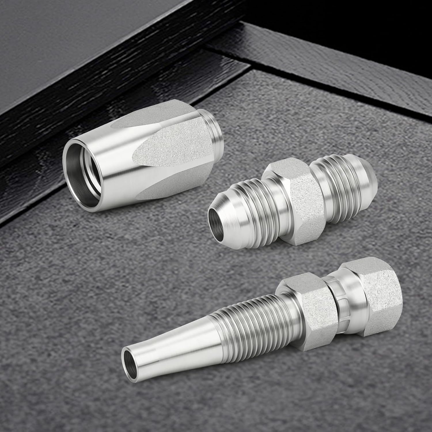TAISHER 2PCS Hydraulic Hose Repair Kit 3/8" Reusable Fittings, 2-Wire Size #06 Field Repair Kit