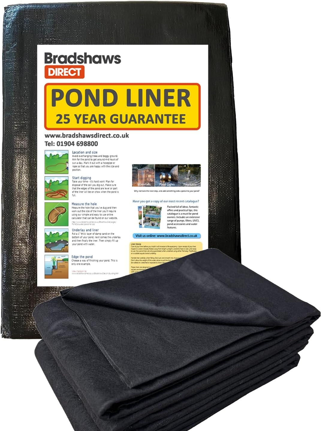 Pond Liner 5m x 4m, Free Aquatic Underlay
