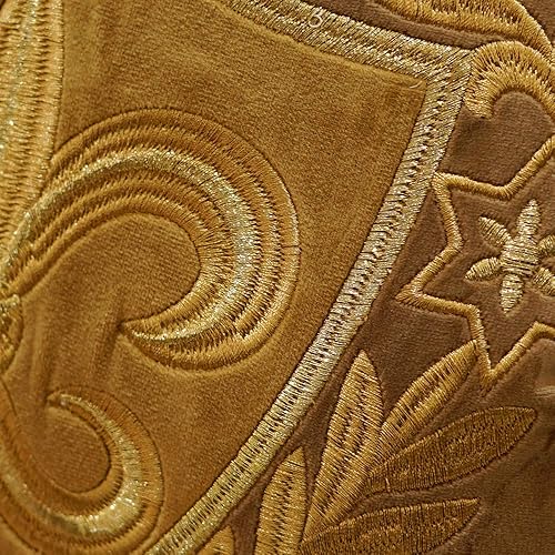 Miniatura 9 de Avigers Funda de cojín de terciopelo bordado de 18 x 18 pulgadas, funda de almohada europea de lujo, decoración del hogar para sofá, silla,