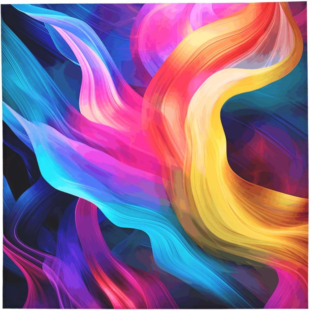 Cooling Bandanas for Men Women Square Hair Scarf 22" x 22" Novelty Headband Colorful waves Neckerchief