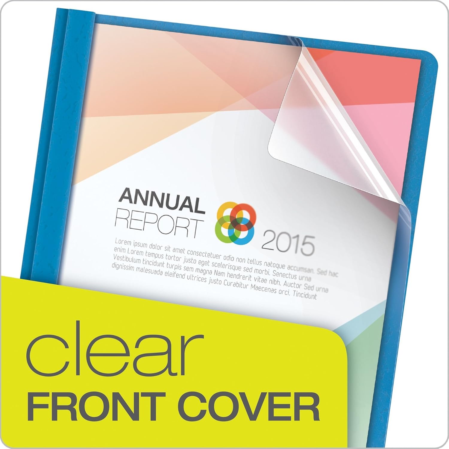 Oxford Clear Front Report Covers, Light Blue, Letter Size, 25 per Box (55801) : Business Report Covers : Office Products