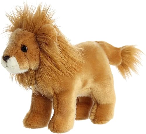 Miniatura 5 de Aurora Adorable animal de peluche Miyoni Lion - Detalle realista - Compañerismo apreciado - Marrón 10 pulgadas