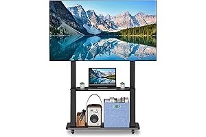 Sturdy and Adjustable Mobile TV Cart with Wheels