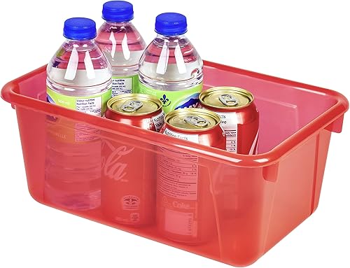 Miniatura 5 de Storex - Cubos pequeños de almacenamiento de plástico, para el aula, para estanterías cubiculares, pequeños, 12.2 x 7.8 x 5.1 pulgadas, rojo oscuro,