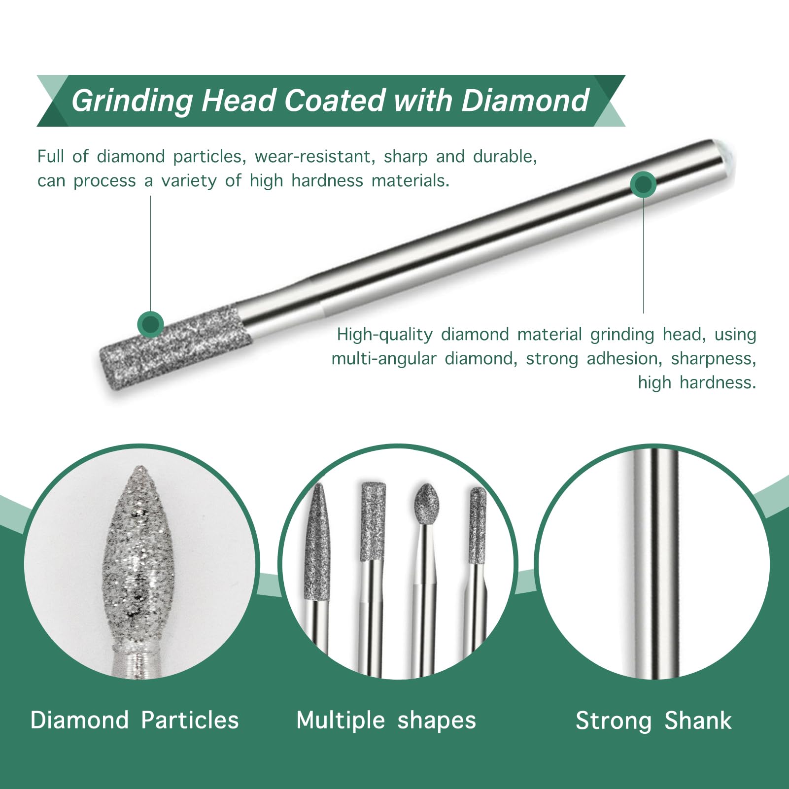 Diamond Grinding Burrs - 30 Pcs Set for Dremel -4