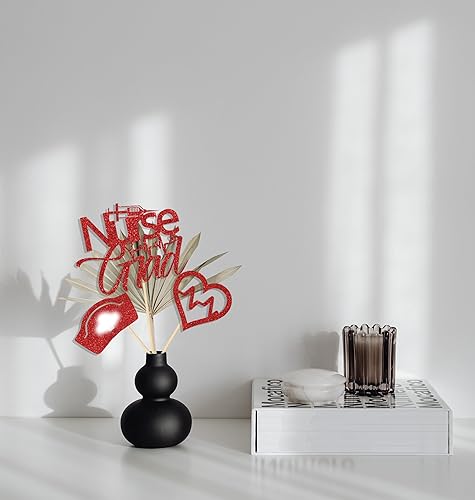 Miniatura 4 de Palitos de centro de mesa de graduación para enfermera, escuela de enfermería, graduado, médico, fiesta de graduación, centro de mesa, color rojo,