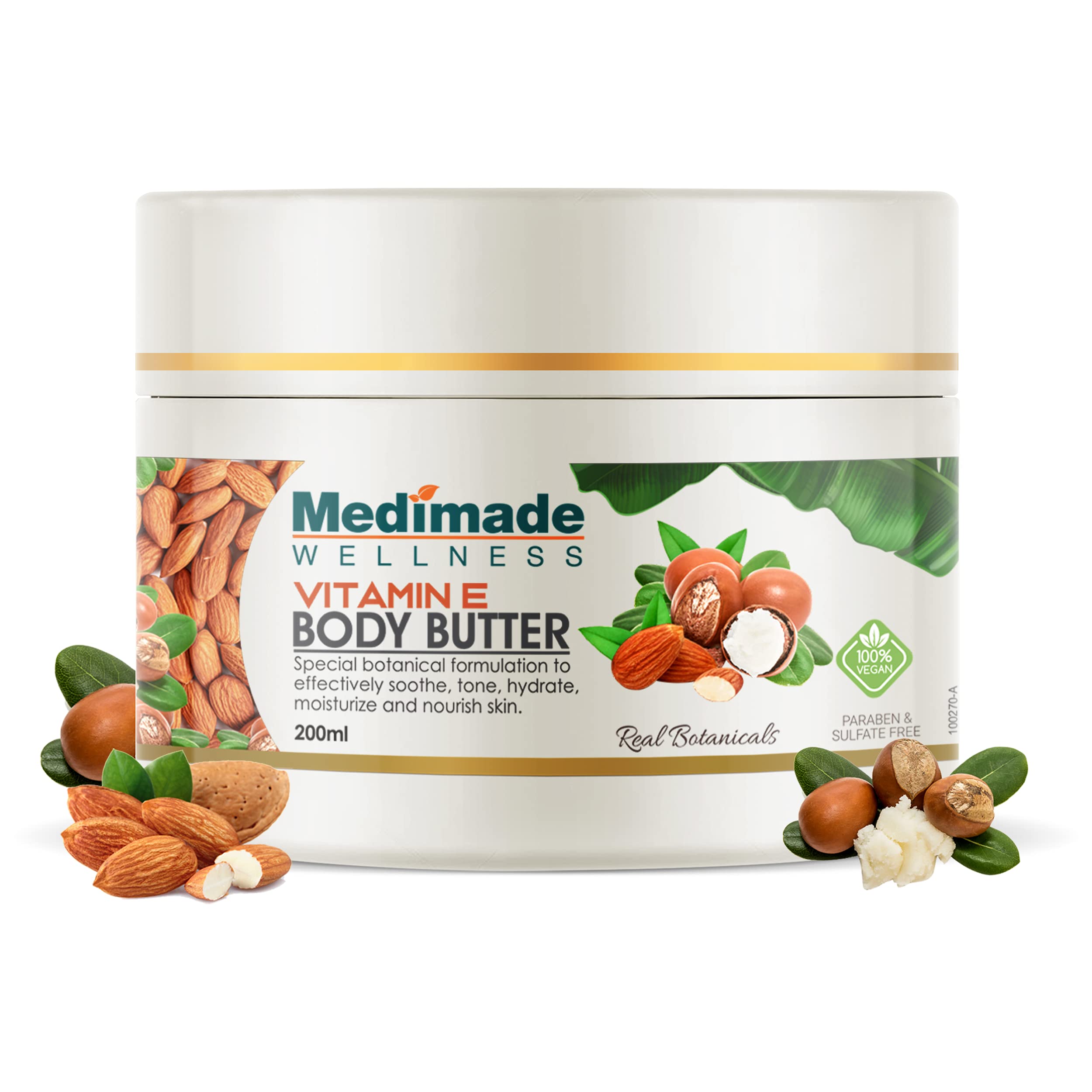 Medimade Anti Ageing Vitamin E Body Butter for Men & Women | For Deep Hydration & Nourishment | Reduce Marks & Scars | Restore Soft, Smooth & Glowing Skin | Prevent Aging & Dehydration