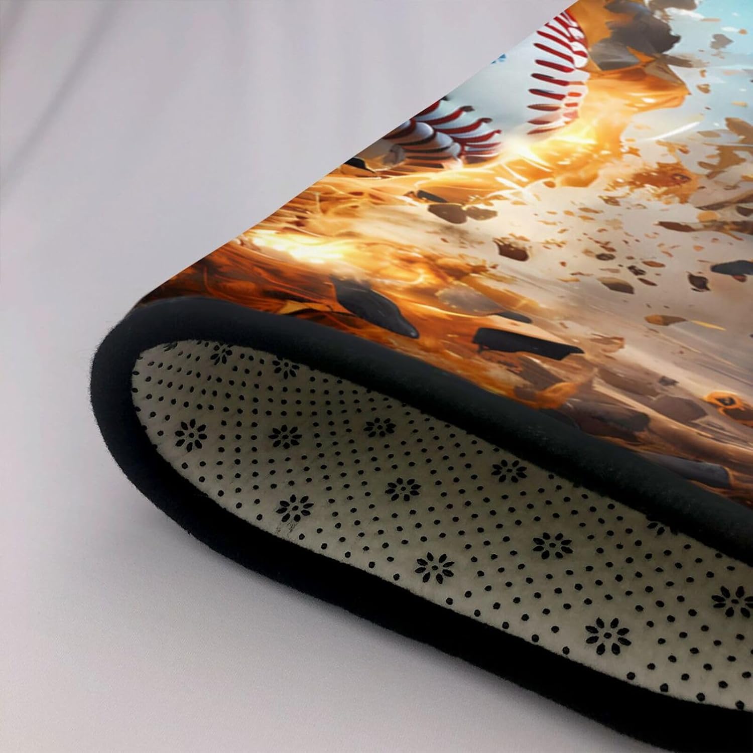 Hot Baseball Printed Floor mat 80x58 inches, Non-Slip Decorative Carpet for Bedroom and Living Room