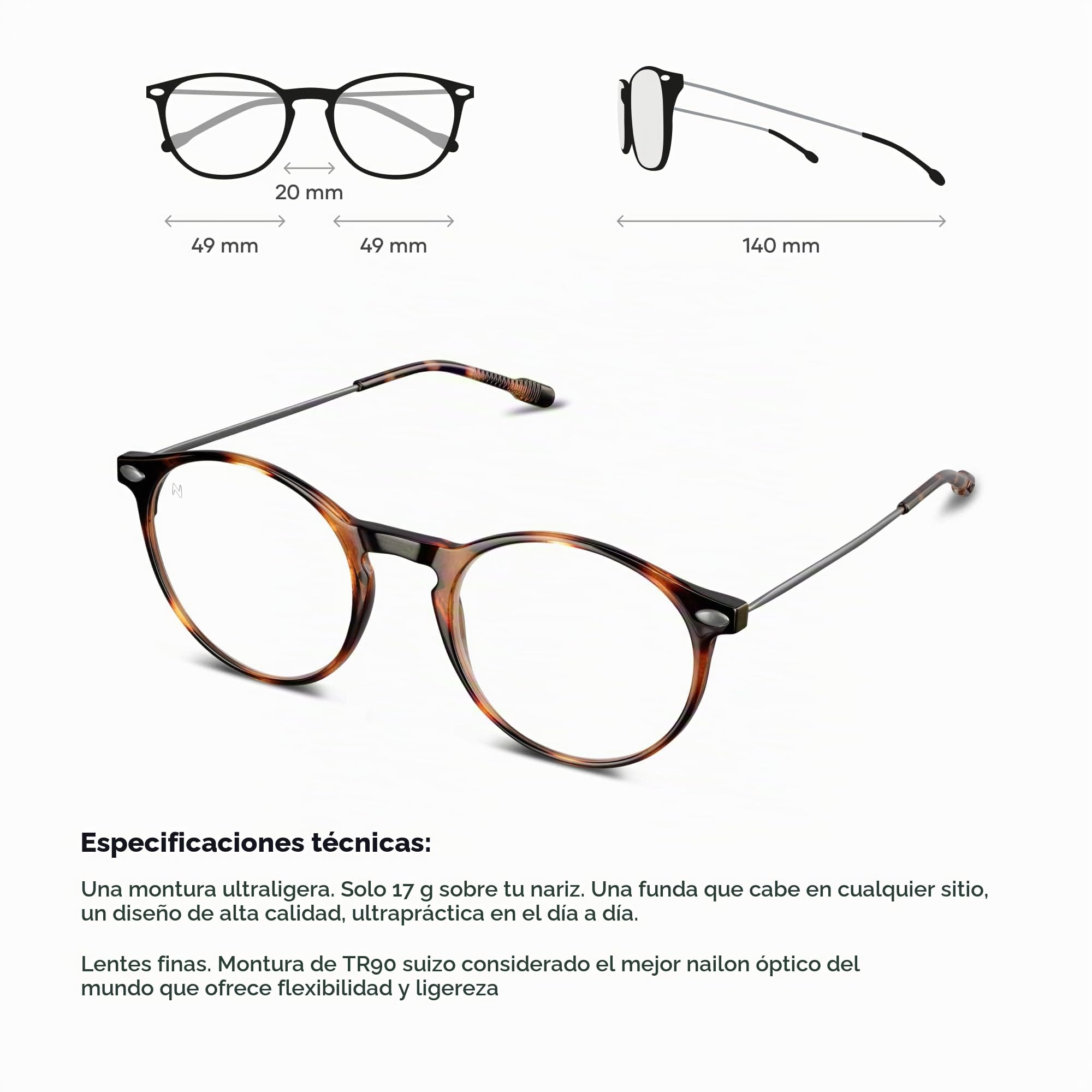 Nooz Cruz Gafas de lectura Unisex adulto (Pack de 1)