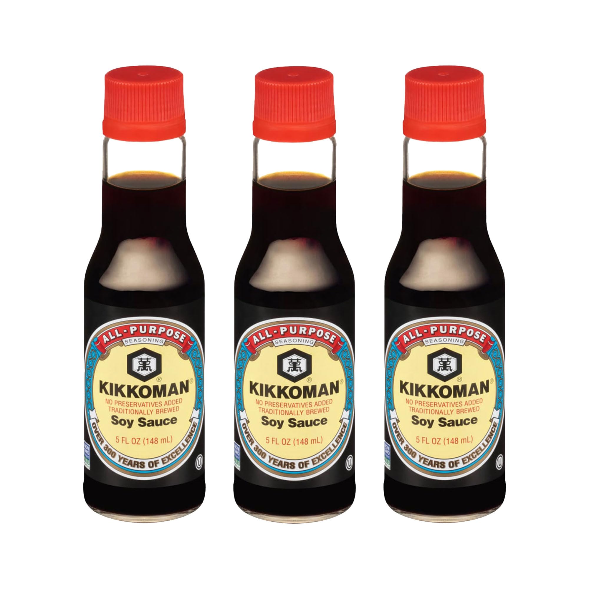 Kikkoman Naturally Brewed Soy Sauce, 5 Ounce (Pack of 3)