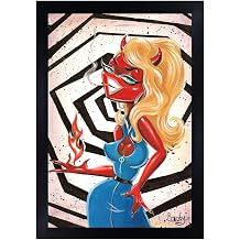 Devil with a Blue Dress On by Candy Wild Devil Pin Up Girl Pop Surrealism Lowbrow Art Tattoo Art Framed Art Print